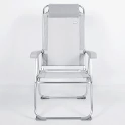 Camping En Plein Air -Camping En Plein Air aktive chaise pliante haute avec dossier haut reglable 5 positions gris 1