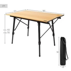 AKTIVE - Table Pliante Glampling Hauteur Réglable. Table De Camping, 90 X 57 Cm -Camping En Plein Air aktive table pliante glampling hauteur reglable table de camping 90 x 57 cm 3