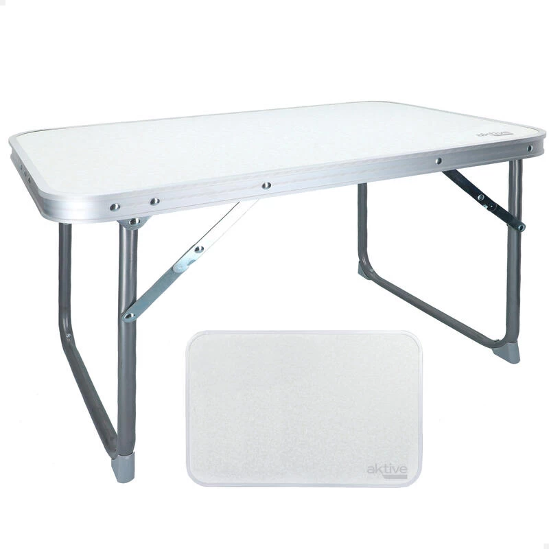 AKTIVE - Table Pliante . Table Basse Blanche En Aluminium - 40x60x40 Cm 1 AKTIVE - Table Pliante . Table Basse Blanche En Aluminium - 40x60x40 Cm