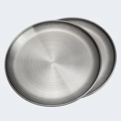 Assiette Plate De Camping | Diamètre Env. 23 Cm | Acier Inox | 2 Assiettes -Camping En Plein Air assiette plate de camping diametre env 23 cm acier inox 2 assiettes 2