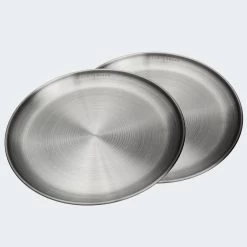 Assiette Plate De Camping | Diamètre Env. 23 Cm | Acier Inox | 2 Assiettes -Camping En Plein Air assiette plate de camping diametre env 23 cm acier inox 2 assiettes 4