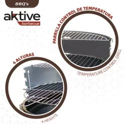 Barbecue Portable Rond 4 Hauteurs Aktive -Camping En Plein Air barbecue portable rond 4 hauteurs aktive 2