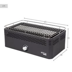 Barbecue Rectangulaire Noir De Table Sans Fumée 45x28x19 Cm Aktive -Camping En Plein Air barbecue rectangulaire noir de table sans fumee 45x28x19 cm aktive 3