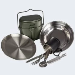 Batterie De Cuisine De Camping, Assiette Plate & Creuse, Couverts Et Tasse Set -Camping En Plein Air batterie de cuisine de camping assiette plate and creuse couverts et tasse set 3