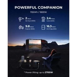BLUETTI Générateur Électrique Portable AC180 1152Wh Batterie LiFePO4 Pour Voyage -Camping En Plein Air bluetti generateur electrique portable ac180 1152wh batterie lifepo4 pour voyage 5