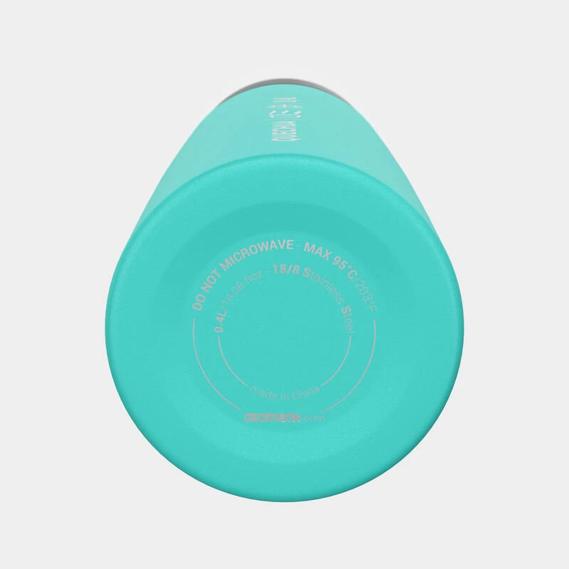 Quechua Bouteille Isotherme Inox 0,4L Avec Gobelet Pour La Randonnée - Turquoise 9 Quechua Bouteille Isotherme Inox 0,4L Avec Gobelet Pour La Randonnée - Turquoise – Image 9