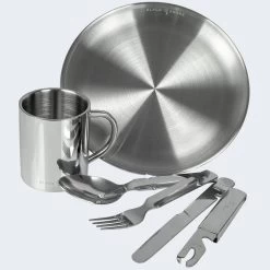 Camping Assiette Plate, Couverts Et Tasse Isotherme Set | Acier Inoxydable -Camping En Plein Air camping assiette plate couverts et tasse isotherme set acier inoxydable 2