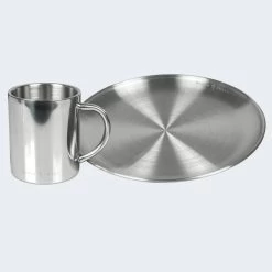Camping Assiette Plate Et Tasse Isotherme Set | Acier Inoxydable -Camping En Plein Air camping assiette plate et tasse isotherme set acier inoxydable 2