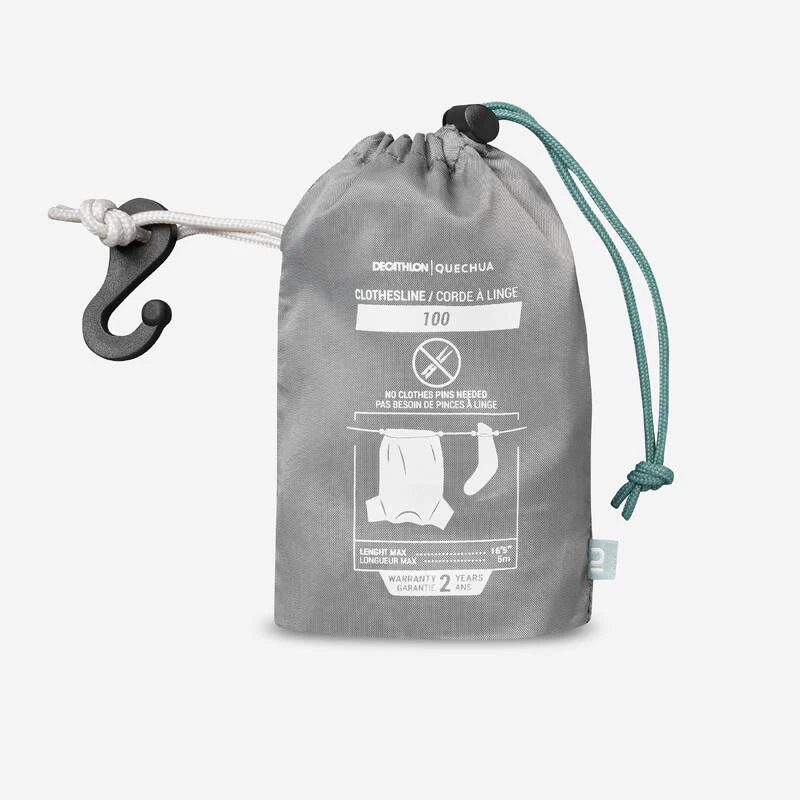 Quechua CORDE À LINGE POUR LE CAMPING - 5 MÈTRES 1 Quechua CORDE À LINGE POUR LE CAMPING - 5 MÈTRES