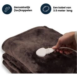 Couverture Électrique Luvego Avec Polaire/Sherpa - Brun Foncé -Camping En Plein Air couverture electrique luvego avec polairesherpa brun fonce 4