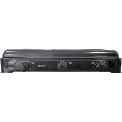MPM Cuisinière à Gaz Portable Pour Le Camping Avec 3 Feux Couvercle Smile -Camping En Plein Air cuisiniere a gaz portable pour le camping avec 3 feux couvercle smile 2