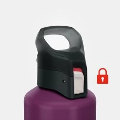 Quechua Gourde Alu 1L Avec Bouchon à Ouverture Rapide Pour La Randonnée - Violet -Camping En Plein Air gourde alu 1l avec bouchon a ouverture rapide pour la randonnee violet 3