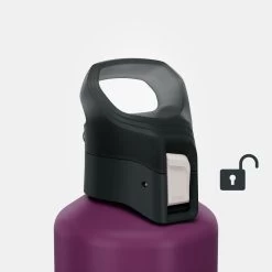 Quechua Gourde Alu 1L Avec Bouchon à Ouverture Rapide Pour La Randonnée - Violet -Camping En Plein Air gourde alu 1l avec bouchon a ouverture rapide pour la randonnee violet 4