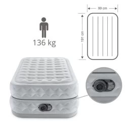 Intex Matelas Gonflable - 1-Person - 99 X 191 X 51 Cm - Gris -Camping En Plein Air intex matelas gonflable 1 person 99 x 191 x 51 cm gris 3