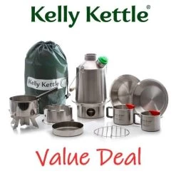 Kelly Kettle Kit Ultime 'Scout' - Acier Inoxydable NOUVEAU -Camping En Plein Air kelly kettle kit ultime scout acier inoxydable nouveau 2