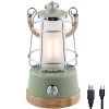 Lampe Lanterne De Camping LED Kiruna - Rechargeable - USB - Bambou - Style Rétro
