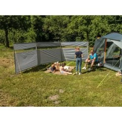 Paravent De Camping Bora - Brise-Vue - 6,0 X 1,4 M - Résistant Au Vent - Gris -Camping En Plein Air paravent de camping bora brise vue 60 x 14 m resistant au vent gris 2