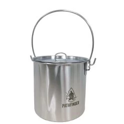 Pathfinder Pot En Acier Inoxydable Avec Couvercle (1,9 L) -Camping En Plein Air pathfinder pot en acier inoxydable avec couvercle 19 l 1