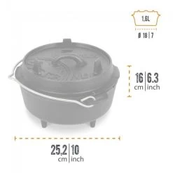 Petromax Dutch Oven FT3-3QT - Avec Pieds -Camping En Plein Air petromax dutch oven ft3 3qt avec pieds 3