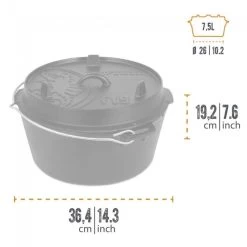 Petromax Dutch Oven FT9-9QT (Sans Pieds) Set - Poêle + Levier De Couvercle + -Camping En Plein Air petromax dutch oven ft9 9qt sans pieds set poele levier de couvercle 2