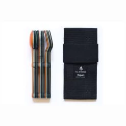 SET COMPLET DE 5 JEUX DE 3 COUVERTS MAGNÉTIQUES CAMPING EN ALUMINUM DUR - ÉTUI