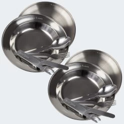 Set Couverts De Camping Et Assiette Creuse & Plate | 2 Personnes -Camping En Plein Air set couverts de camping et assiette creuse and plate 2 personnes 2