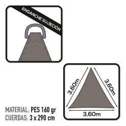 Store à Voile Triangulaire Aktive Garden Gris Anthracite -Camping En Plein Air store a voile triangulaire aktive garden gris anthracite 2