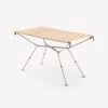 Quechua TABLE DE CAMPING COMPACTE 4/6 PERSONNES - PLATEAU BOIS - POCHE DE RANGEMENT
