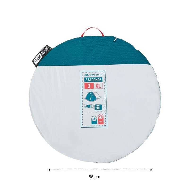 Quechua Tente De Camping - 2 SECONDS XL - 3 Places - Fresh & Black 3 Quechua Tente De Camping - 2 SECONDS XL - 3 Places - Fresh & Black – Image 3