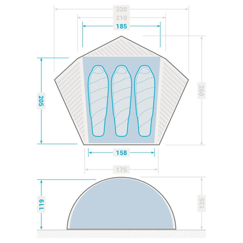 Tente Dôme De Trekking - 3 Places - MT900 3 Tente Dôme De Trekking - 3 Places - MT900 – Image 3