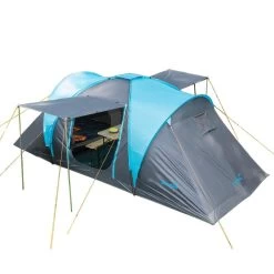 Camping En Plein Air 6 Tente Dôme Hammerfest 4 Sleeper Protect - Sol Cousu - 4 Pers - 2 Cabines Noires