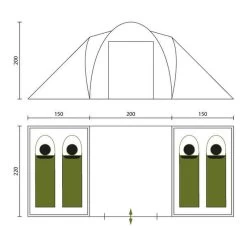 Tente Dôme Hammerfest 4 Sleeper Protect - Sol Cousu - 4 Pers - 2 Cabines Noires -Camping En Plein Air tente dome hammerfest 4 sleeper protect sol cousu 4 pers 2 cabines noires 6